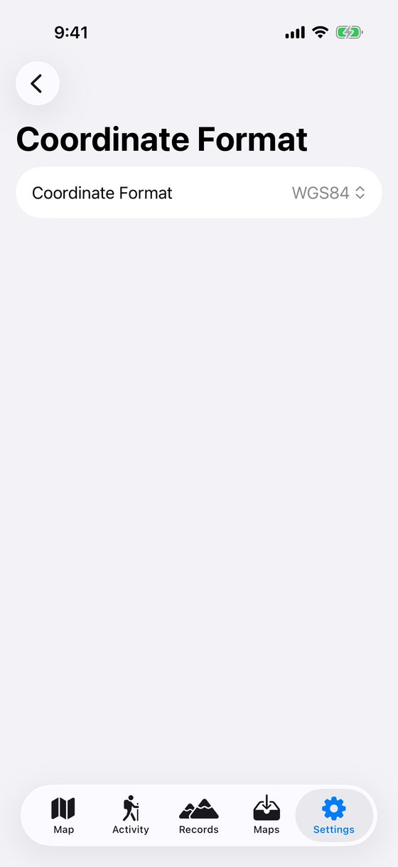 Coordinate Format Settings