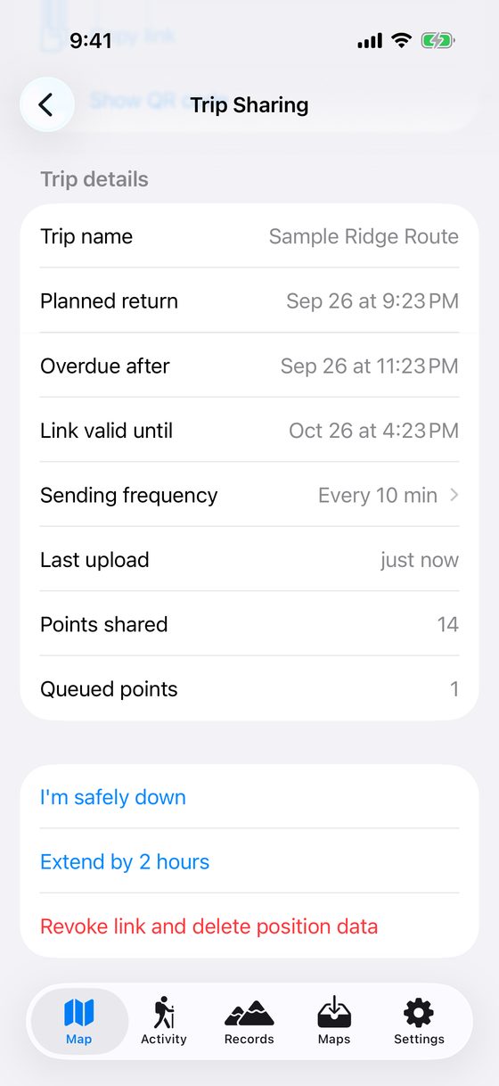 Actions During Trip