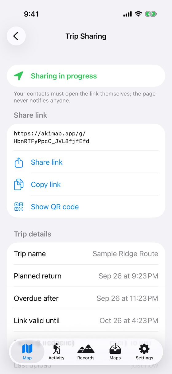 Trip Sharing Details